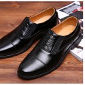 New men's shoes formal dress three joint head cover foot shoes business breathable fashion three pointed lace up fashion casual shoes