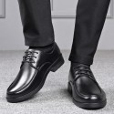 Autumn and winter new business dress round head men's leather shoes men's Korean casual round head black leather shoes men's work shoes