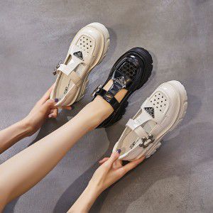 Mary Jane shoes women's small leather shoes women's shoes summer thick heel shoes shallow mouth casual loafers