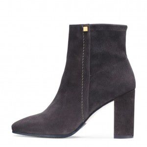 Spring and Autumn Short Boots for Women, Coarse Heels, Commuting, Imitation suede High Heels, Sleeve Ankle Boots