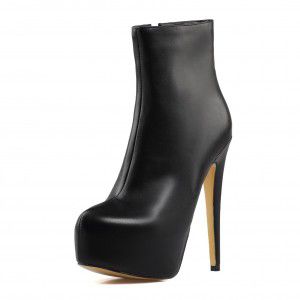 Black banquet waterproof table high heels and short boots Black banquet waterproof table high heels and short boots
