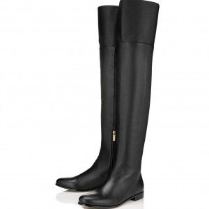 Winter women's black brown zipper round toe square heel over knee flat thigh boots casual knight boots