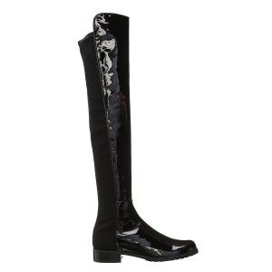 Lacquer knight boots, high top women's boots, knee high boots