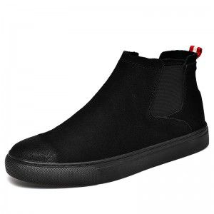 Autumn and Winter New Men's Fashion Brushed Color Anti Fleece Frosted Genuine Leather Mid Top Casual Leather Boots Comfortable Plus Fleece Footwear 