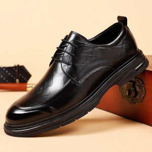 Leather shoes, men's lace up formal attire, business men's shoes, British style groom's wedding shoes