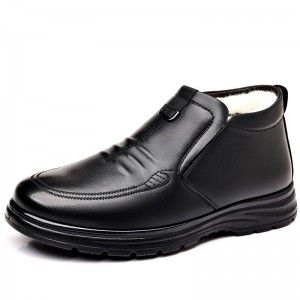 Winter cotton shoes for men with thick velvet, warm and casual, high cut and anti slip