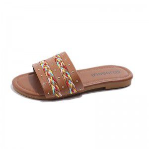Girl's one-piece cool slippers with soft sole, medium to large children's western-style princess shoes, versatile beach shoes