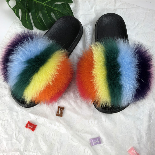 Fashionable High Qualityfur women slipper slide sandals