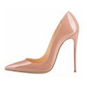 patent leather fabric women shoes heel